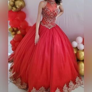 VIP Fashion Quinceañera Dress - Red, Size 2